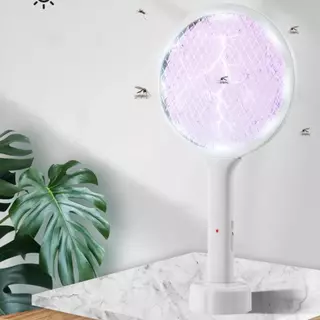 Raquete Mata Insetos Elétrica Recarregável com Base de Mesa em Oferta na Shopee