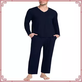Kit com 2 Pijamas Masculino Manga Longa  Calça em Malha Confortavel Inverno moda masculina em Oferta na Shopee