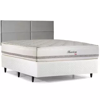 Cama Box Casal com Cabeceira Herval Haarlem de Molas Ensacadas, 69x138x188 cm em Oferta na Shopee