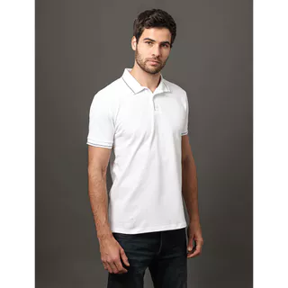 Polo Masculina Etiqueta Calvin Klein Jeans - Branco em Oferta na Shopee