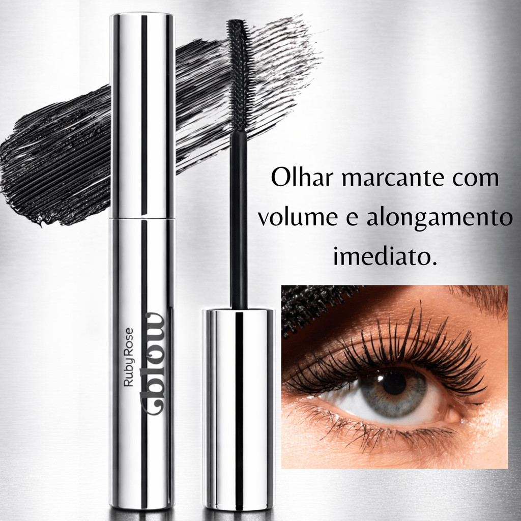 Rímel Preto Ruby Rose Blow Dramatic Longa Duração,Volume E Alongamento ...