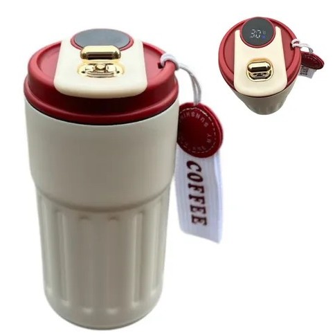 Copo Térmico Inteligente de 460ml Display Digital VERMELHO