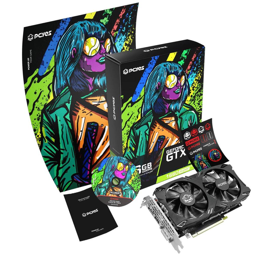 Placa de Vídeo Gpu Gtx 1660 Super Gddr6 6gb 192 Bits Full Size