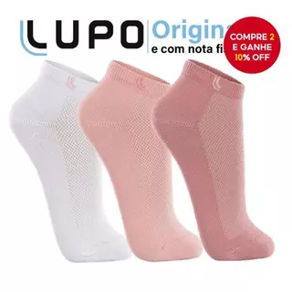 Meias Lupo Original Femininas Para Homens E Mulheres-Pacote De 3 Pares | Algodão Respirável Com Padrões Delicados (Preto em Oferta na Shopee