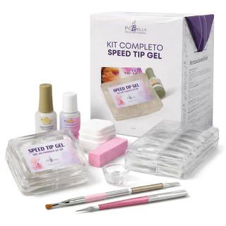 Kit Piu Bella Speed Tip Gel Completo Profissional Unhas Alongamento em Oferta na Shopee