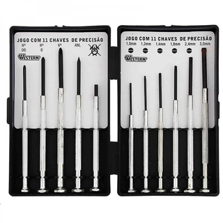Jogo de chave de precisão fenda/phillips com 11 peças - Western em Oferta na Shopee