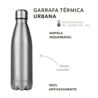 Garrafa 500ml Térmica de Inox Squeeze Original Agua Gelada ou Quente Super Resistente 1 - 3