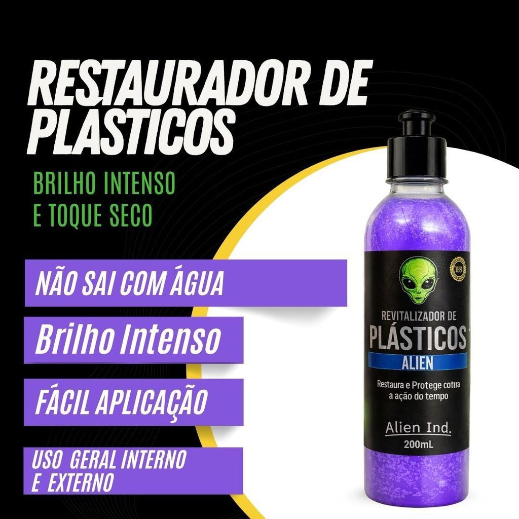 Revitalizador De Plásticos Automotivo Cremoso Alien Ind Restaura ...