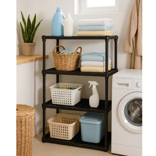 Prateleira Estante Modular Multiuso 4 Andares.Preta em Oferta na Shopee