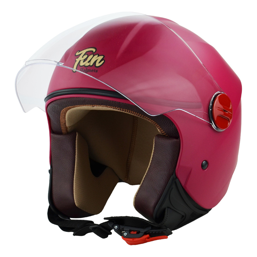 Capacete Moto Aberto Taurus Fun Vermelho Fosco Forro Premium Couro ...