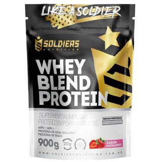 Whey Blend Protein Concentrado e Isolado 900g Soldiers Nutrition Suplemento Proteína Muscular Recuperação — foto 3 — Achou Levou Brasil