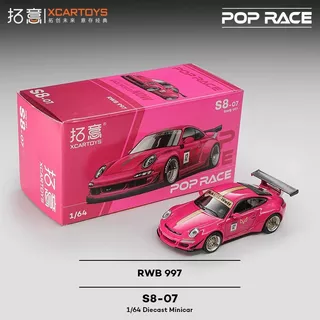 Xcartoys&POPRACE 1/64 Porsche RWB 997 Ruby Modelos de carros Liga de fundição Modelos de carros Carros de brinquedo