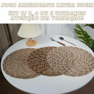 Jogo Americano Kit 2, 4 Ou 6Uns De Mesa Redondo Linha Para Cozinha Decorativo Elegante E Sofisticado em Oferta na Shopee