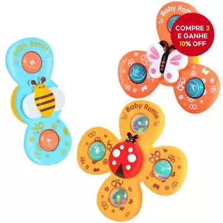 Brinquedos Giroscópios Para Mordedor De Banho De Bebê-3 Peças De Ventosa Giratório De Desenho Animado Bebês E Crianças em Oferta na Shopee