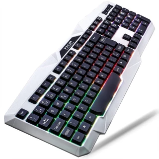 Teclado Gamer Retro Iluminado RGB Teclas Macias Scroll Lock USB Jogos Computador Note em Oferta na Shopee