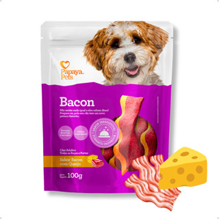 Petisco Natural Snack para Cachorro Mordedor Duro Formato e Sabor Bacon com Queijo Papaya Pets 100g em Oferta na Shopee