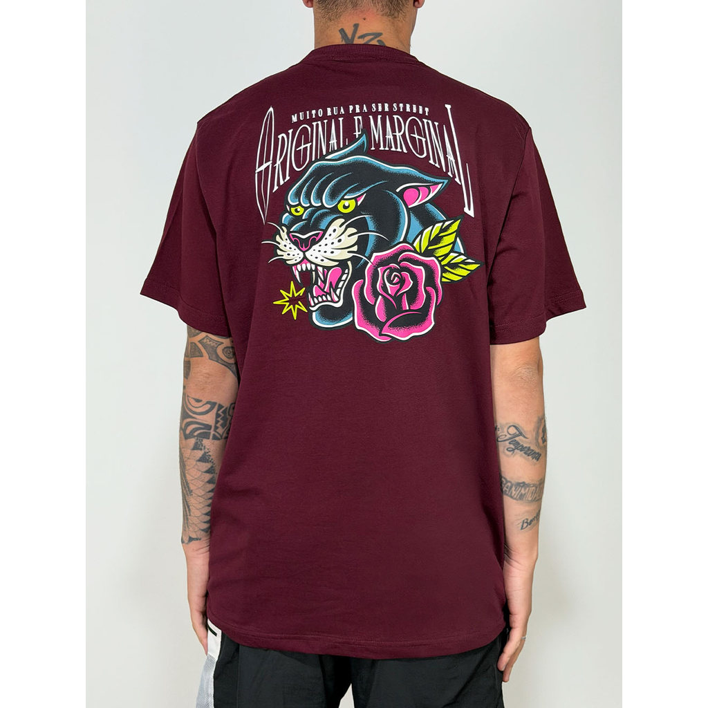 Camiseta Chronic Pantera Design Old School - Vinho | Shopee Brasil