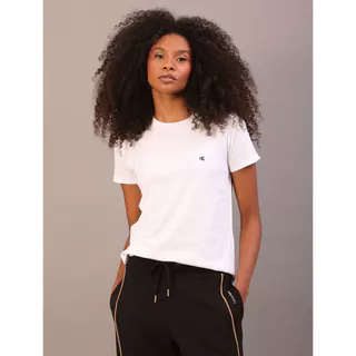 Camiseta Feminina Logo Bordado Calvin Klein Jeans - Branco 2 em Oferta na Shopee