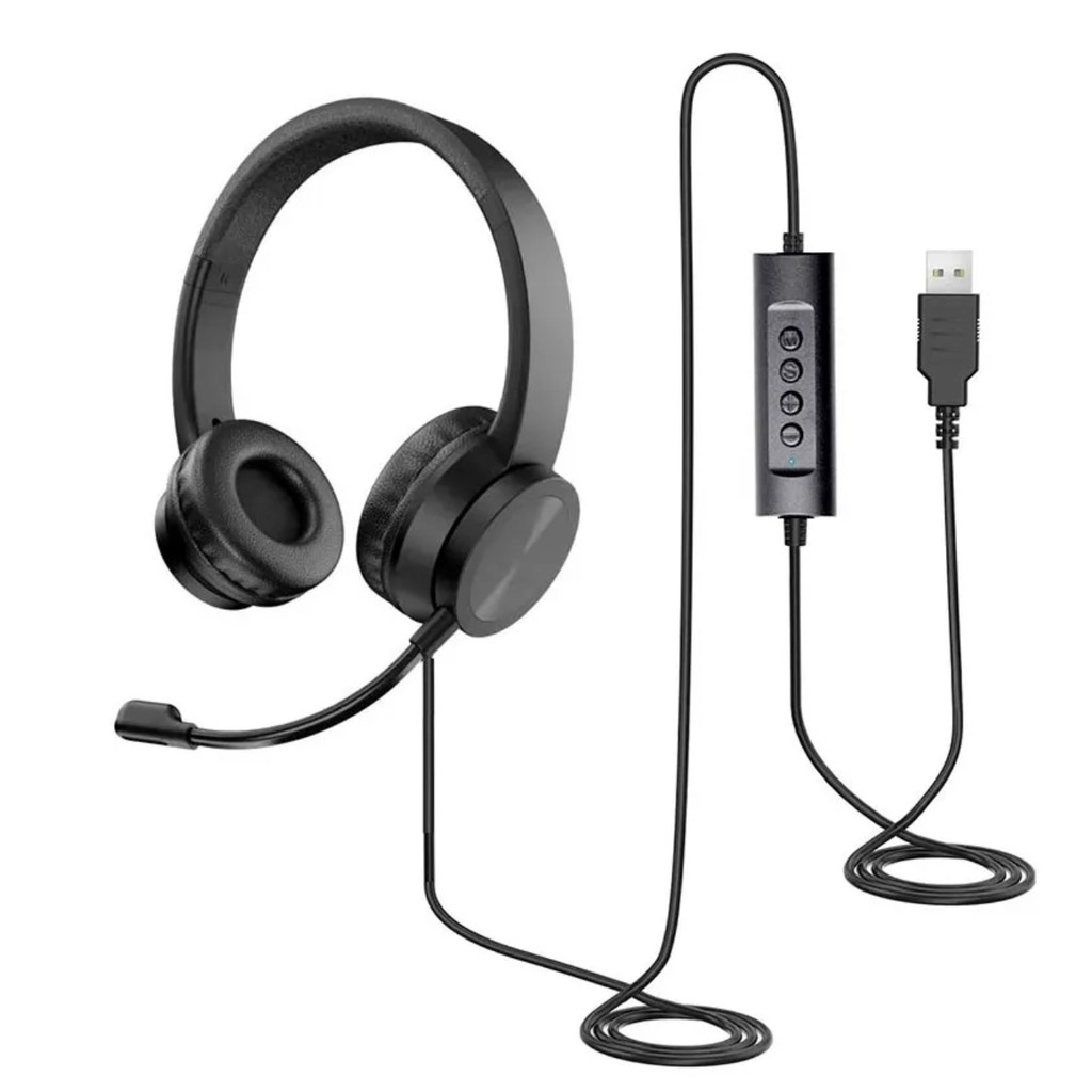 Headset com Fio USB Kross Microfone ANC Cancelamento de Ruído para ...