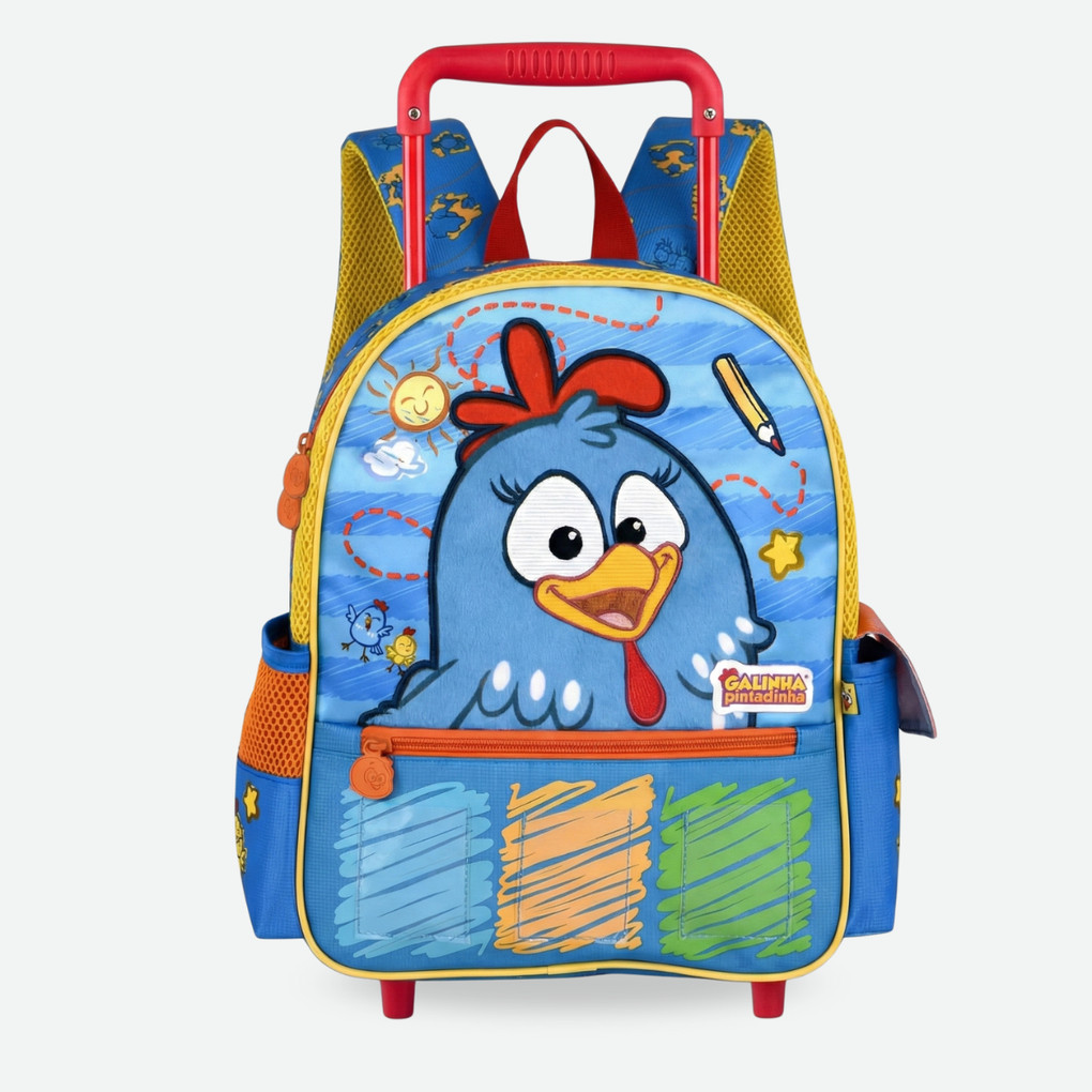 Mochila de Rodinhas Galinha Pintadinha Artes Original Clio Style ...
