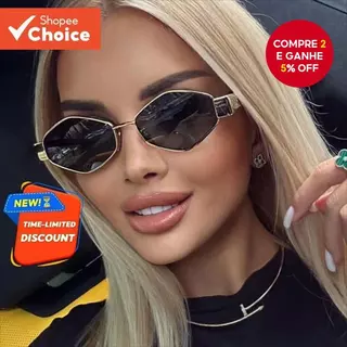 Óculos Femininos De Metal Com Corte De Diamante De Primavera 2025 – De Luxo Petite Frame UV400 Para Viagens E Uso Diário em Oferta na Shopee