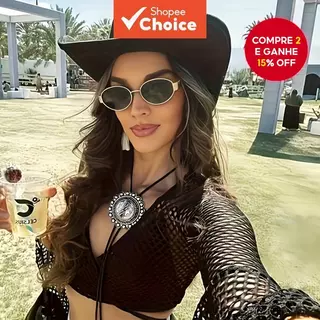 Óculos De Sol Retrô Com Armação Oval Para Homens E Mulheres , Moda Clássica , Uso Diário Ao Ar Livre em Oferta na Shopee