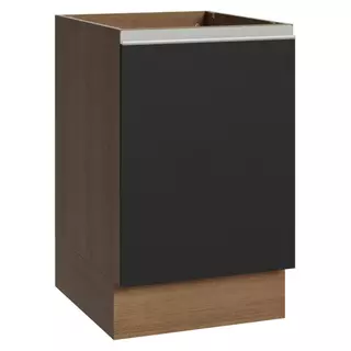 Balcão de Cozinha 50cm 1 Porta (Sem Tampo) Rustic/Preto Glamy Madesa em Oferta na Shopee