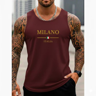 Regata Masculina Algodão Premium Estampa Milano Envio Imediato