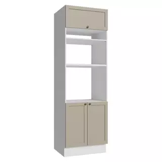 Torre Quente 70 cm 3 Portas Branco/Crema Vik Madesa em Oferta na Shopee