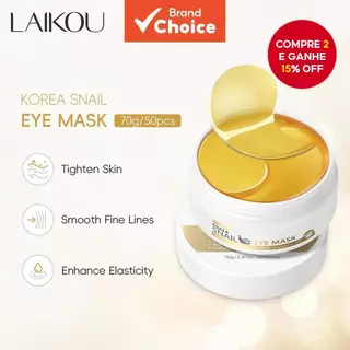 LAIKOU Máscara De Olho De Caracol Dourado Para Remover Rugas , Círculo Escuro , Anti-Envelhecimento , 50 Unidades em Oferta na Shopee