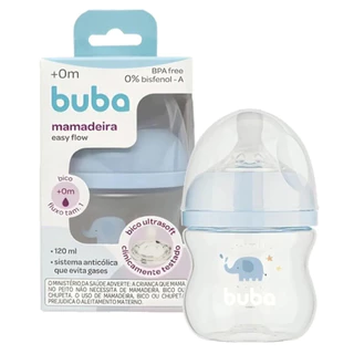Mamadeira Buba Easy Flow Elefante Azul 120ml em Oferta na Shopee