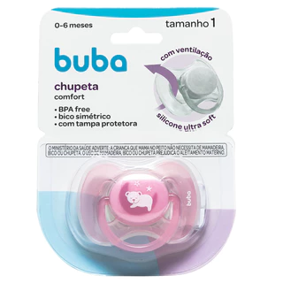 Chupeta Buba Confort Tamanho 1 Ursinho Rosa em Oferta na Shopee