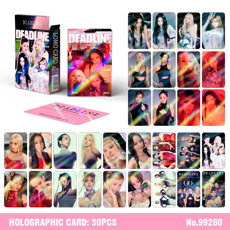 30 Pçs/Caixa BLACKPINK Photocard DEADLINE JUMP Cartão Holográfico
