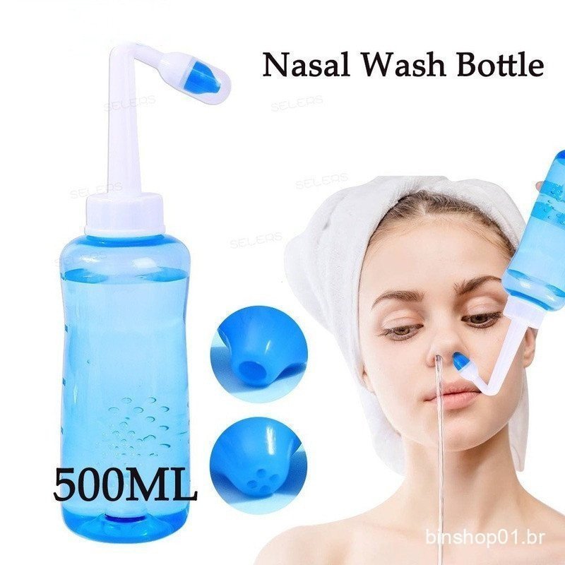 500ml Garrafa De Lavagem Nasal Sinusal Alívio Alergias Limpador Enxágüe ...
