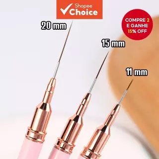 Conjunto de 3 peças de escova de unhas 11/15/20mm UV Manicure Gel Pintura Pincel de manicure Ferramentas de manicure em Oferta na Shopee