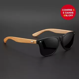 Óculos de sol retrô de bambu, estilo vintage com hastes UV400 unissex, ideal para uso diário ao ar livre. em Oferta na Shopee