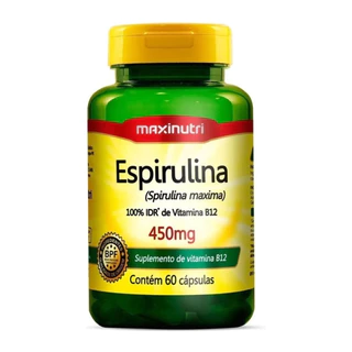 Espirulina 450mg 60 Cápsulas Maxinutri em Oferta na Shopee