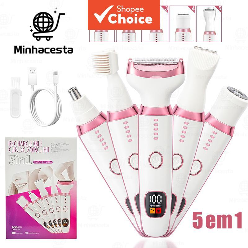 Depilador Elétrico Feminino , 5 Em 1 Para Remover Pêlos Pubianos E ...
