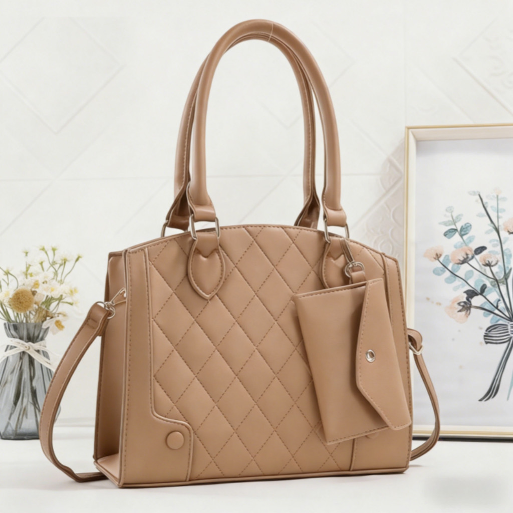 Bolsa Mochila Feminina Grande de Ombro (couro PU, TM9034) — cor vinho/rosé