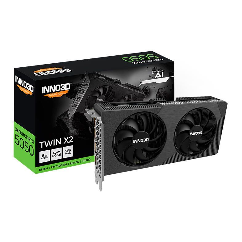 Placa de Video INNO3D GeForce RTX 5050 Twin X2, 8GB, GDDR6, 128-bit, N50502-08D6-174071N, Gamer