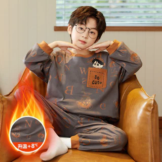 Crianças pijamas infantis meninos outono inverno estilo Pikachu médio grande terno infantil fino velo quente pulôver de em Oferta na Shopee