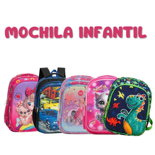 Mochila Infantil 3D com ou Sem Rodinhas – Várias Estampas Lindas em Oferta na Shopee