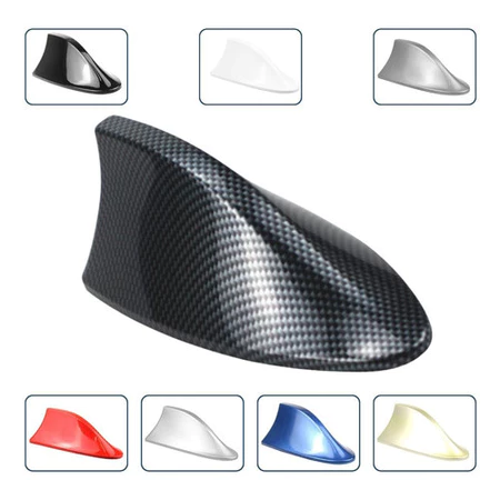 Antena Shark Tubarão Barbatana Universal Funcional AM/FM Esportiva: Preto Branco Carbono Cinza Prata Vermelho Azul Ouro