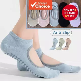 Meias Femininas Para Ioga E Pilates , Antiderrapantes , Ocas , Respiráveis , Algodão , Esportes , Exercícios Aeróbicos I em Oferta na Shopee