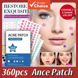 Mega Value! 360pcs de Adesivos para Espinhas em Formato de Estrela - Adesivos Coloridos e Fofos para Espinhas, em Oferta na Shopee