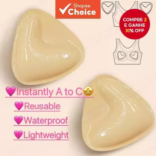 Almofadas Adesivas para os Seios - Nude, Elevadas e Aumentadas para Copo A-C | Invisíveis e Respiratórias em Oferta na Shopee