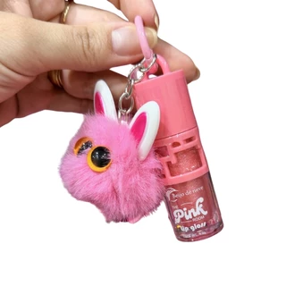 Lip Gloss Pompom Brilho Labial Com Chaveiro em Oferta na Shopee