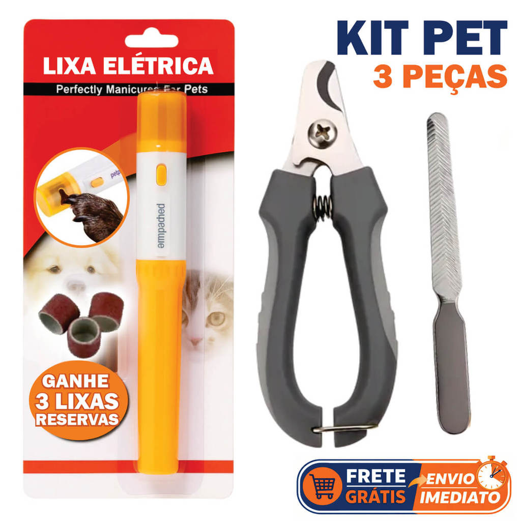 Kit Alicate Pet + Lixador Elétrico + Lixa Lima - Cortador De Unha ...