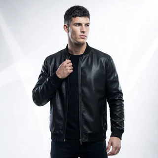 Jaqueta Masculina Frio Courino Casaco Agasalho Slim Fit Resistente Impermeável Preta com Ziper