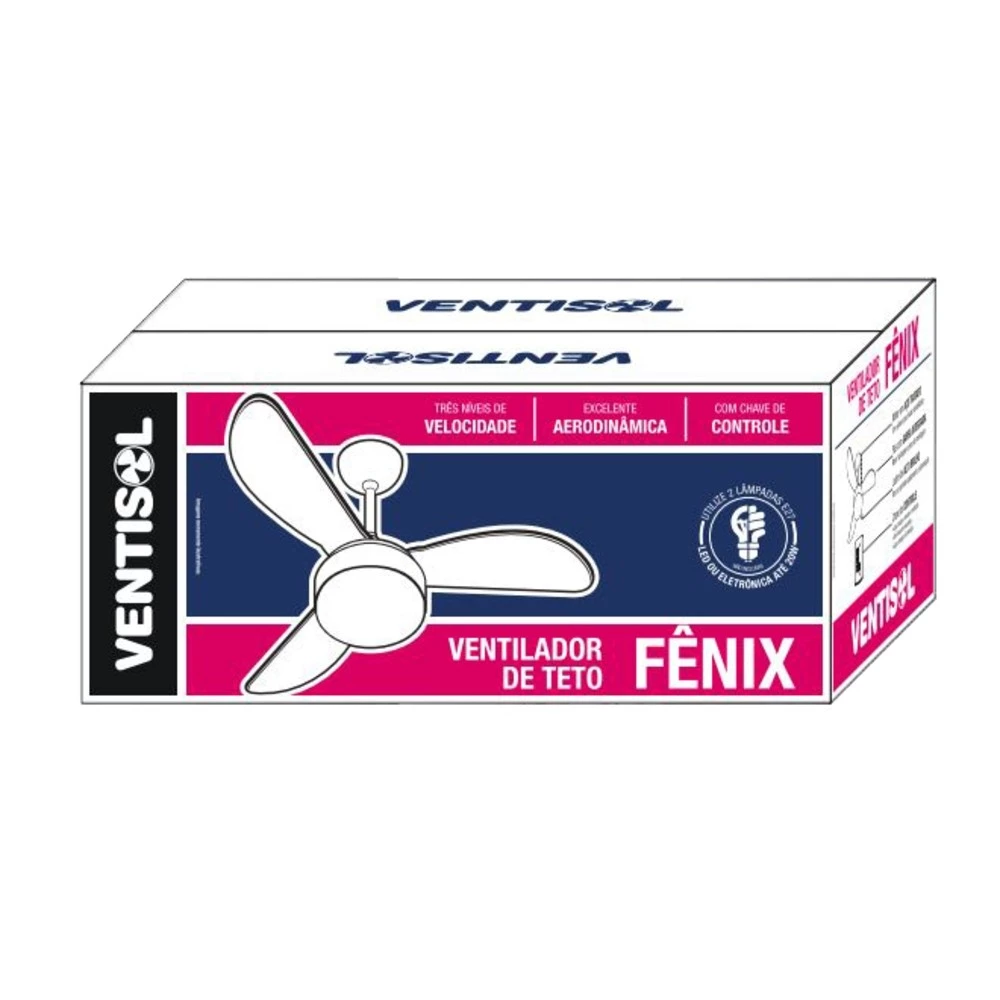 Instalação do ventilador de teto FÊNIX em quarto com cama e decoração neutra